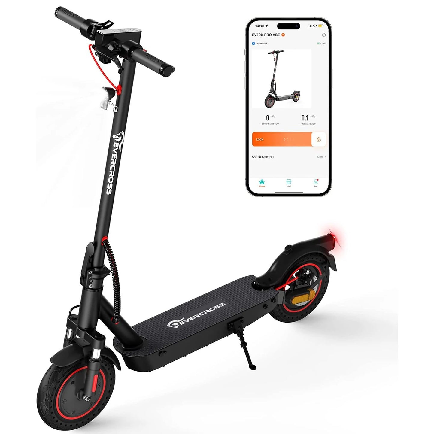 EVERCROSS EV10K Pro ABE E-Scooter mit 400W Motor, 35 km Reichweite, 10-Zoll-Honeycomb-Reifen und IP54 Schutz