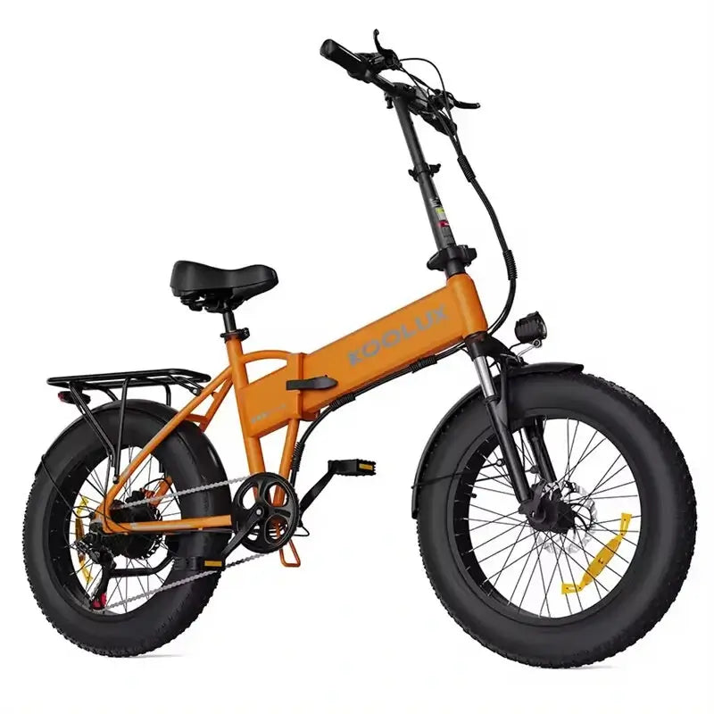 LavishApe KOOLUX KL-BK10S Klapprad E-Bike in Orange, 500W Motor, 20 Zoll Fat Tires, seitliche Ansicht