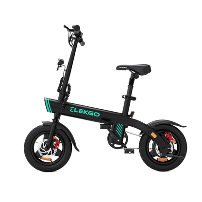 Seitenansicht des EG01 Folding E-Bikes von ELEKGO in Schwarz.