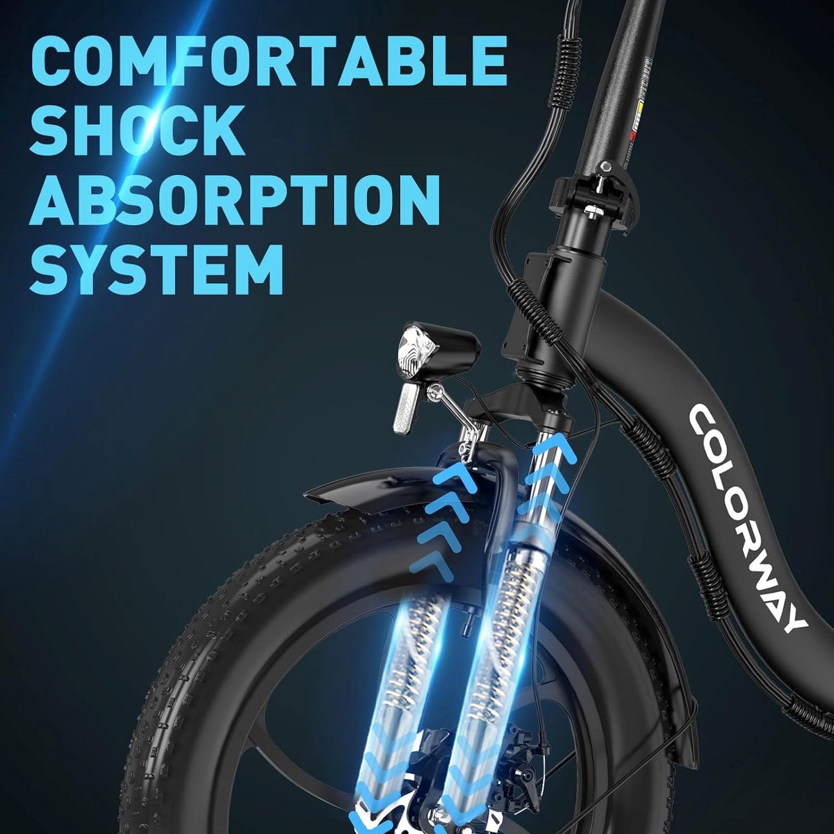 LavishApe COLORWAY BK6S E-Bike mit stoßdämpfendem System für eine komfortable Fahrt.