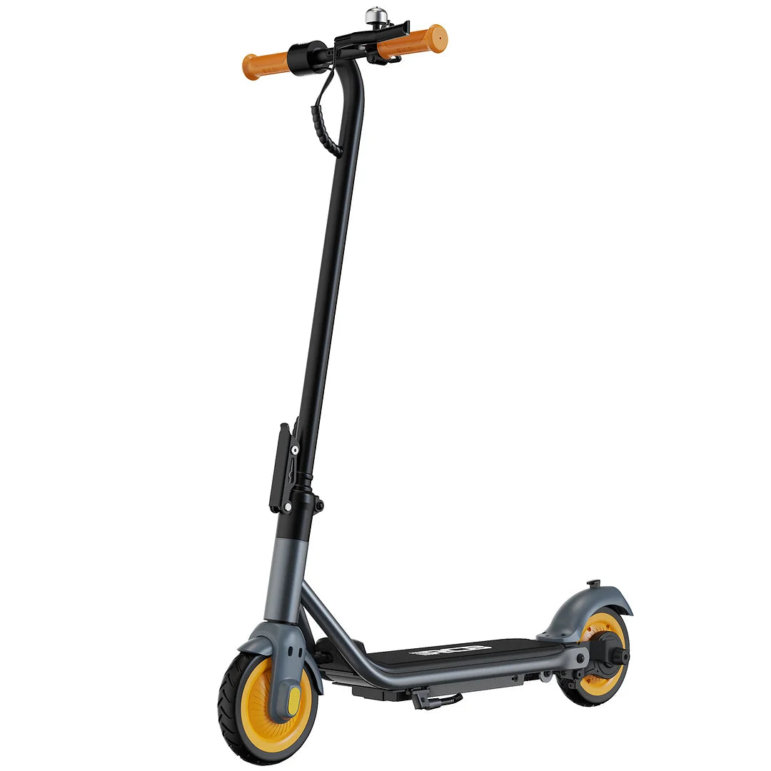 R7X Kid E-Scooter in Grau-Orange, Frontalansicht