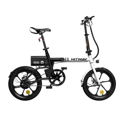 BK35 Faltbares E-Bike in Weiß und Schwarz, leichter Aluminiumrahmen mit starkem Motor und langlebiger Batterie.