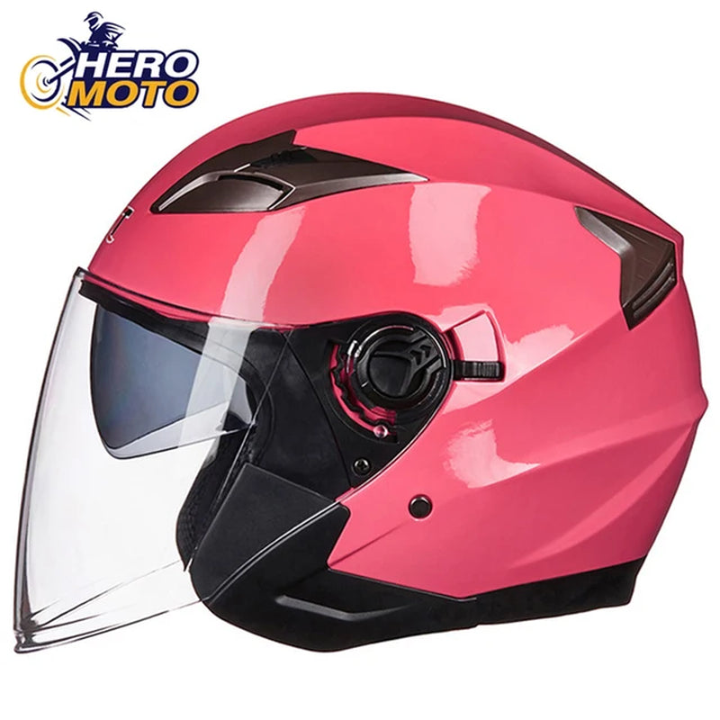 Half face motorcycle helmet with double visor – stylish protection for all seasons