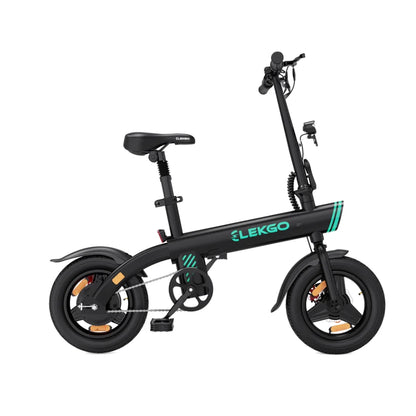 Andere Seitenansicht des EG01 Folding E-Bikes von ELEKGO in Schwarz.