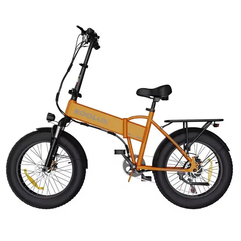 LavishApe KOOLUX KL-BK10S Klapprad E-Bike in Orange, seitliche Ansicht, robustes Design