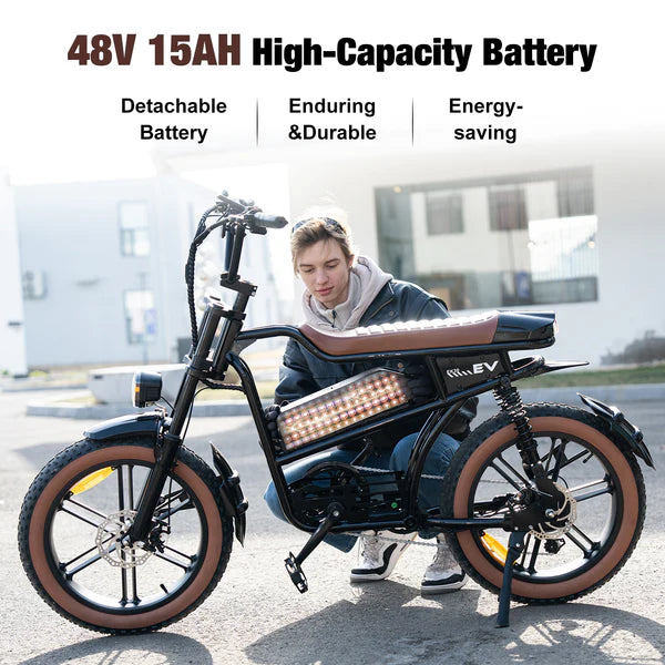 EVERCROSS EK30 E-Bike mit abnehmbarem 48V 15Ah Lithium-Ionen-Akku und bis zu 55 km Reichweite