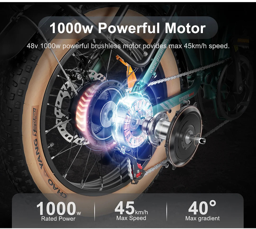 1000W Motor des SAMEBIKE XWLX09-II, Nahaufnahme