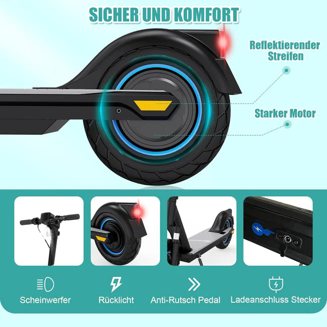 Evercross EV10Z E-Scooter mit 500W Motor, 40 km Reichweite, 10-Zoll-Reifen und Tragetasche