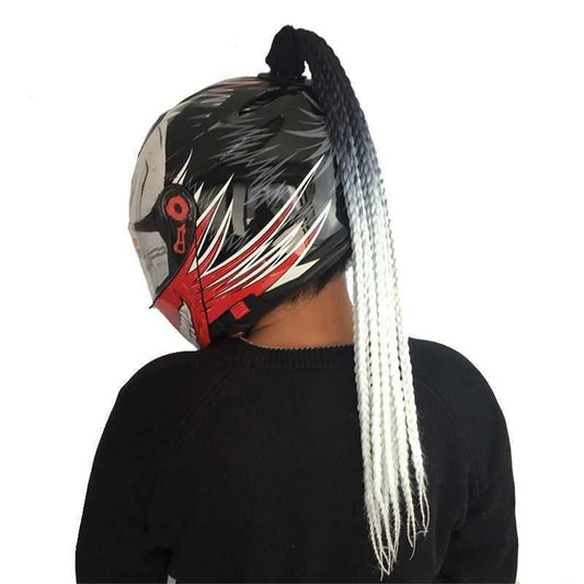 Helmet Braid Pigtails Ponytail Women Motorcycle Helmet Decoration Braid Ponytail Motorbike Pigtails Braids Ponytail with Sucker