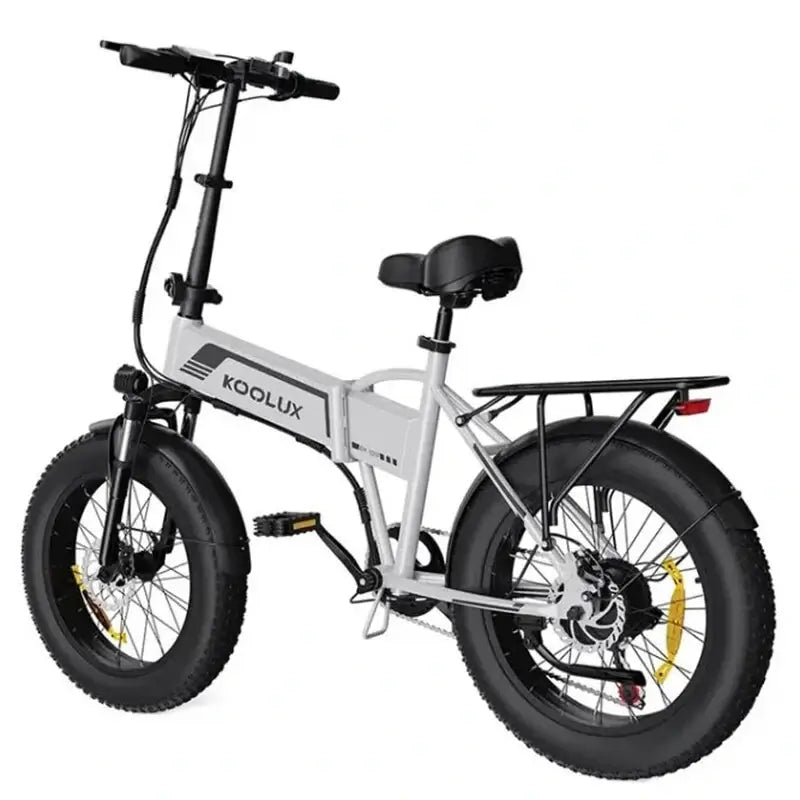 LavishApe KOOLUX KL-BK10S Klapprad E-Bike in Silber, 500W Motor, seitliche Rückansicht