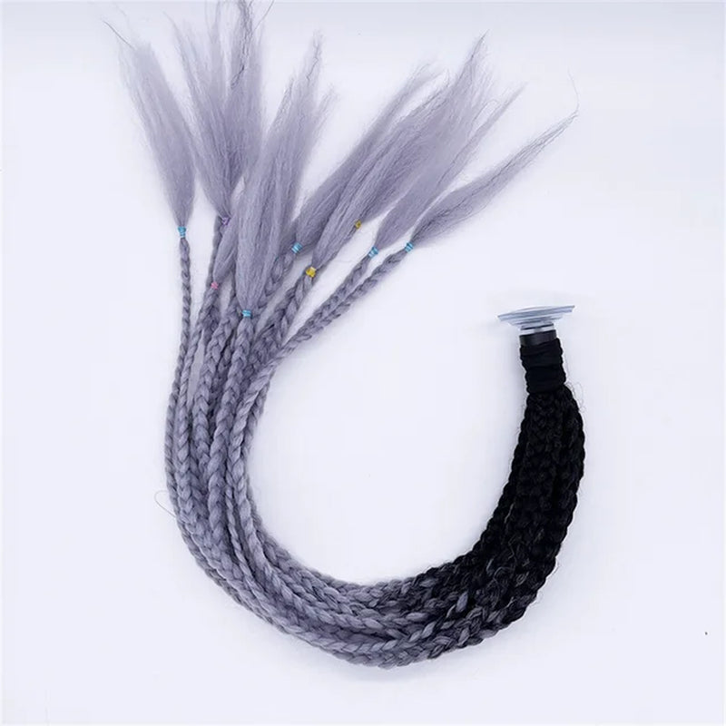 Helmet Braid Pigtails Ponytail Women Motorcycle Helmet Decoration Braid Ponytail Motorbike Pigtails Braids Ponytail with Sucker