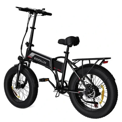 LavishApe KOOLUX KL-BK10S Klapprad E-Bike in Schwarz, 500W Motor, 20 Zoll Fat Tires, Rückansicht