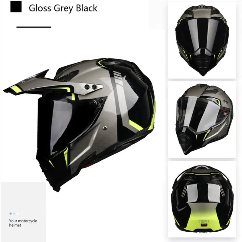 DOT Classic Motocross Atv Mtb with Lens Motorcycle Downhill Helmet Fuera De La Carretera Casco