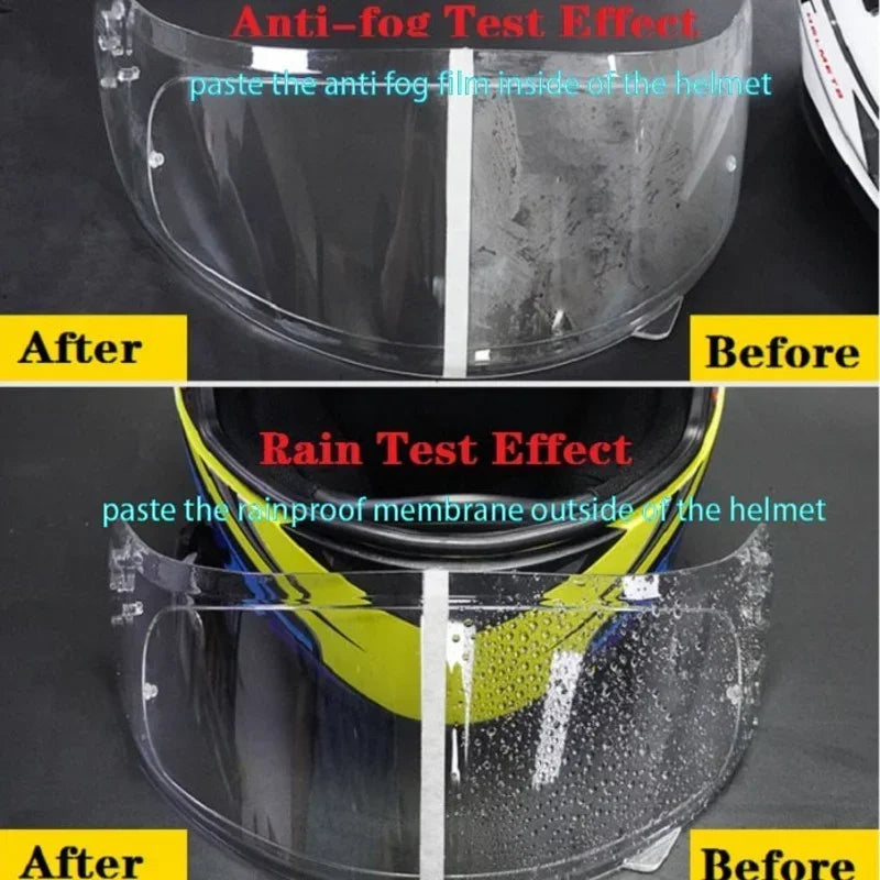 Universal Motorcycle Helmet Anti-Fog Film and Rainproof Film Durable Nano Coating Sticker Film Helmet Accessories