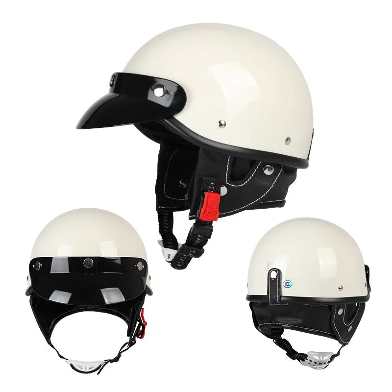 Motorcycle Summer Retro Half Helmet Harley Parade Safety for Men and Women