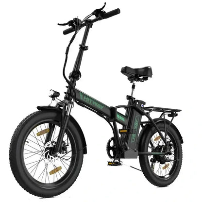 LavishApe HITWAY BK11 Klapprad E-Bike in Grün, seitliche Vorderansicht, multifunktionales LCD-Display