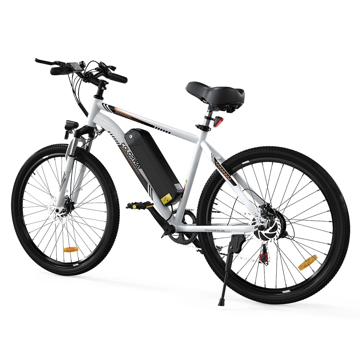 BK15 E-Bike, 26 Zoll, in Weiß – Nahaufnahme der Schaltung.