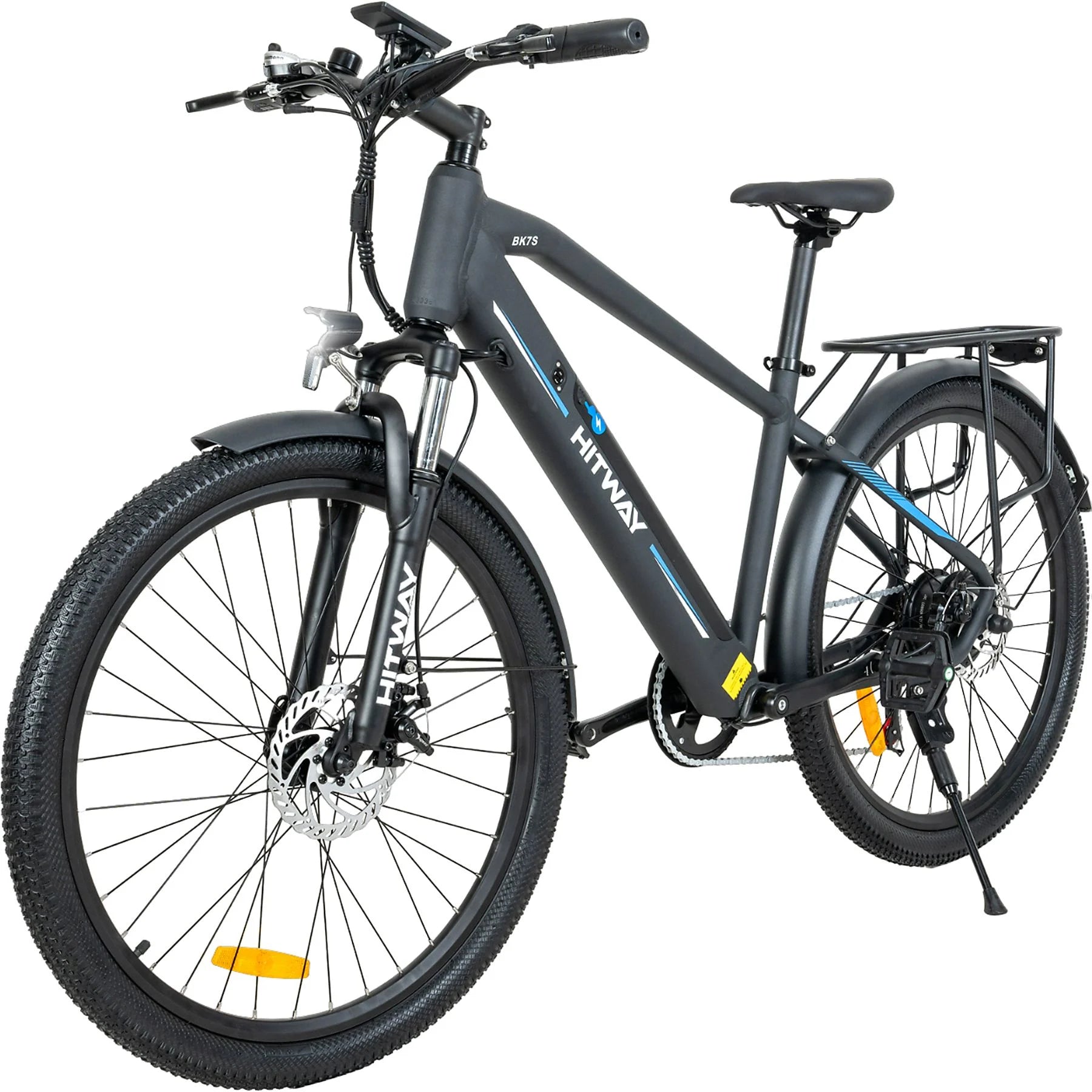 HITWAY BK7S E-Bike 250W with 26-inch wheels, front suspension, and disc brakes for smooth riding.