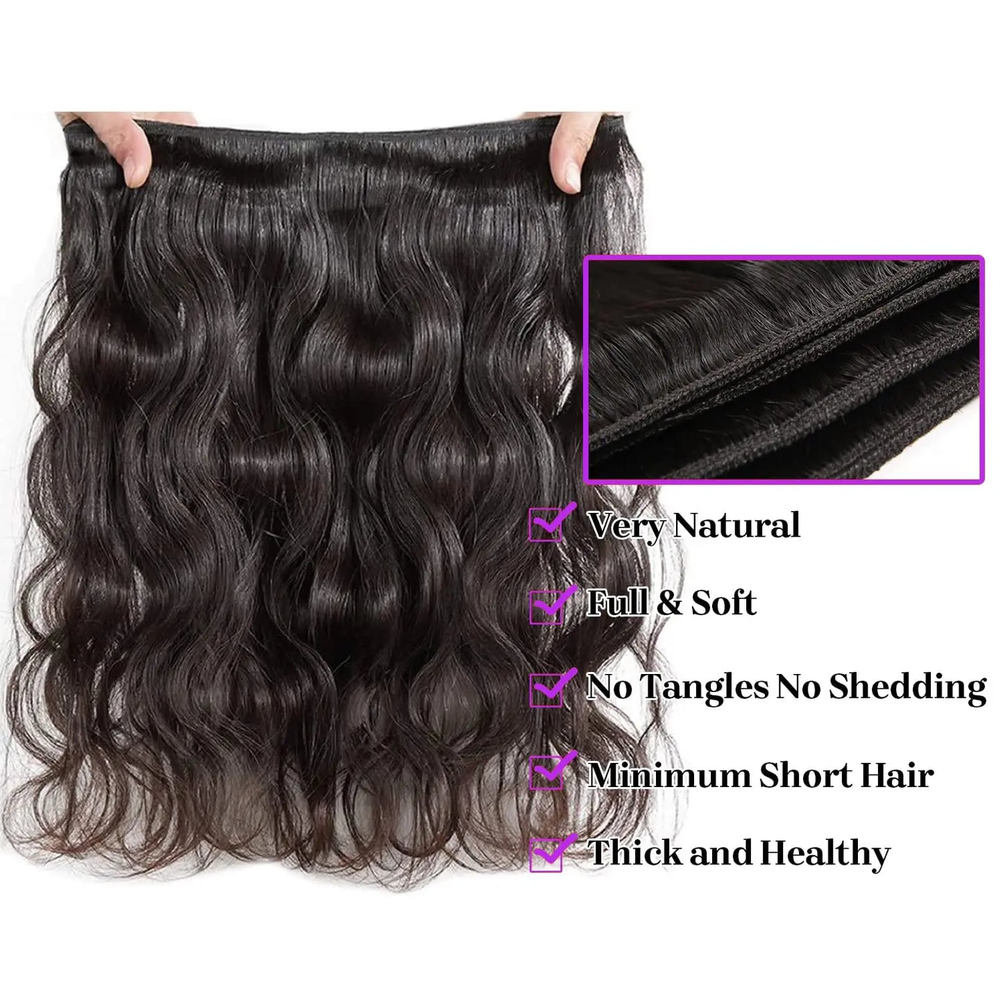 LavishBeauty Body Wave Bundles mit 13x4 HD Lace Frontal