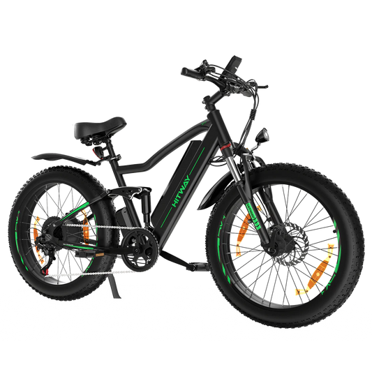 Hitway BK9 E-Bike - 500W Motor, 48V 15Ah, 26" x 4.0" Fat Tire - All-Terrain Mountain E-Bike