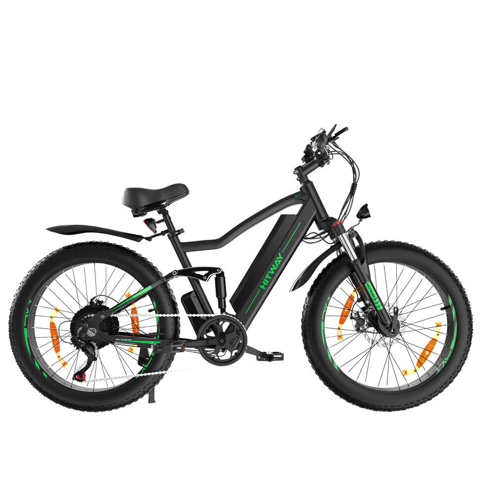 Hitway BK9 E-Bike - 500W Motor, 48V 15Ah, 26" x 4.0" Fat Tire - All-Terrain Mountain E-Bike