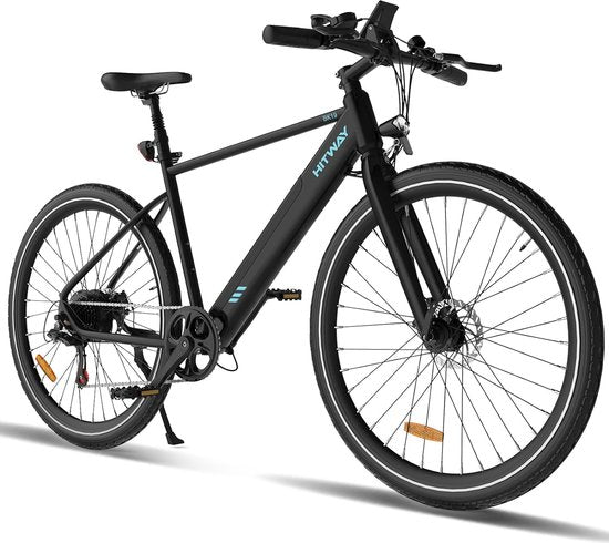 HITWAY BK19 E-Bike in Schwarz, 250W Motor und stoßdämpfende Gabel