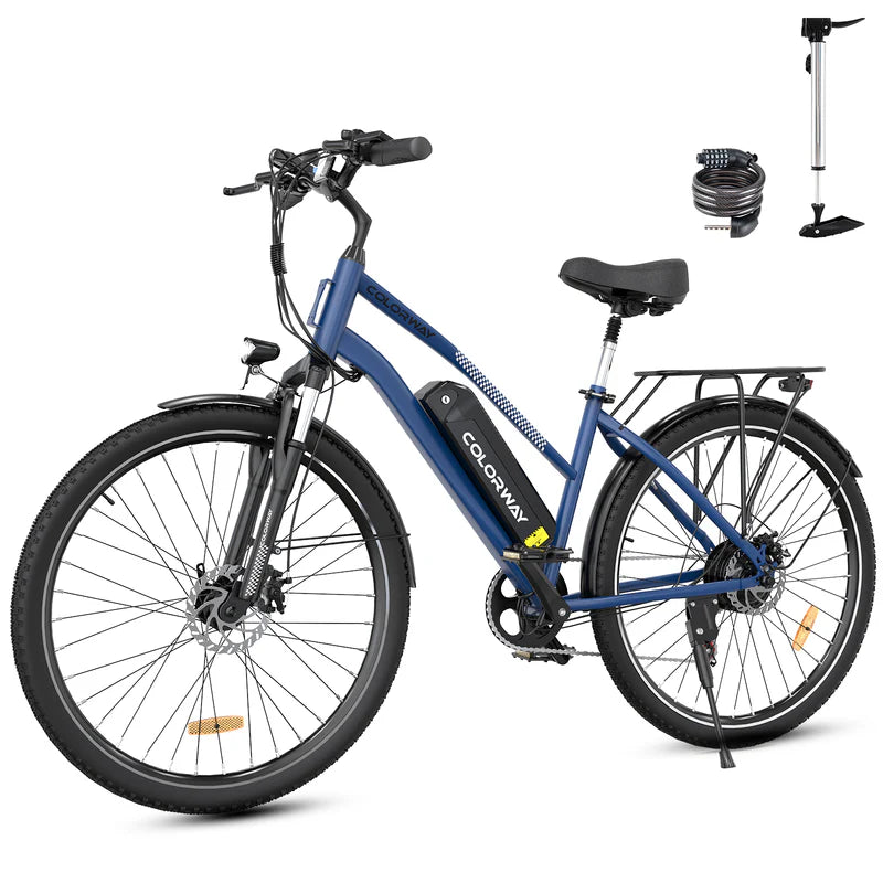 Colorway BK27 E-Bike in Blau mit 250W Motor und 28-Zoll-Rädern