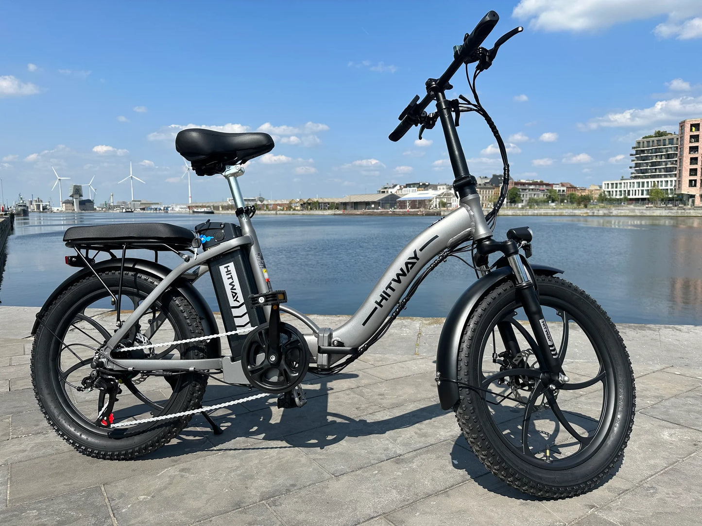 KOOLUX KL-BK6S Faltbares E-Bike in Silber mit Scheibenbremsen und robustem Rahmen, 500W Motor