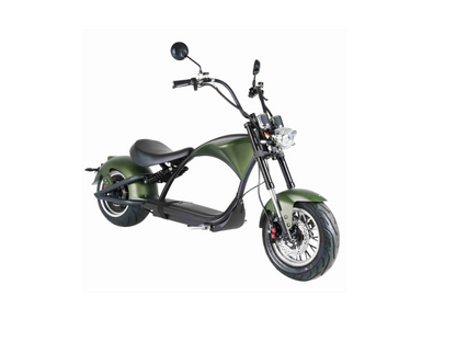 Elektro-Chopper Mangosteen M1 in Mattgrün – 2000W Hochleistungsmotor und Stilvoll