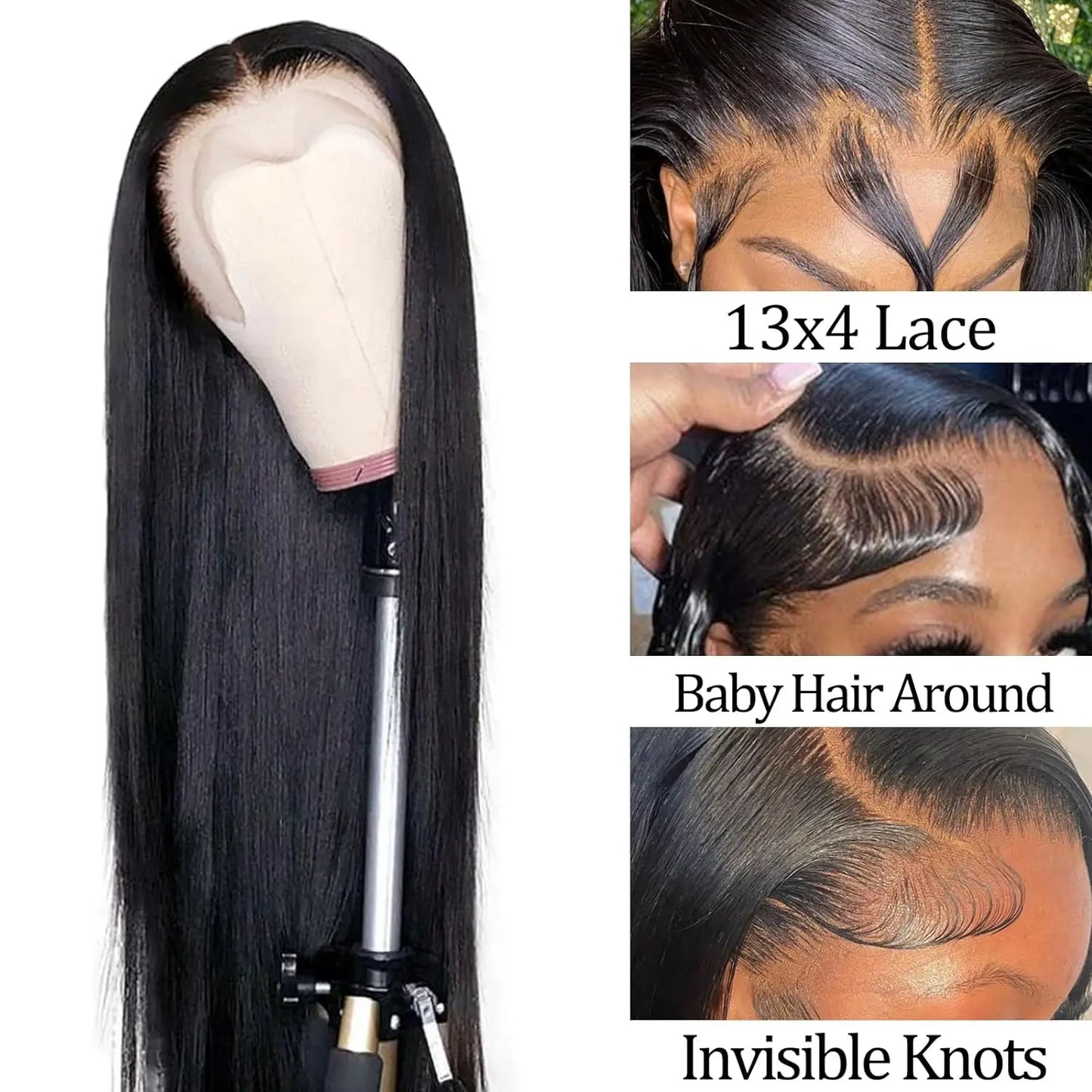 Natürliche Eleganz: Gerade Lace Front Perücken aus Echthaar