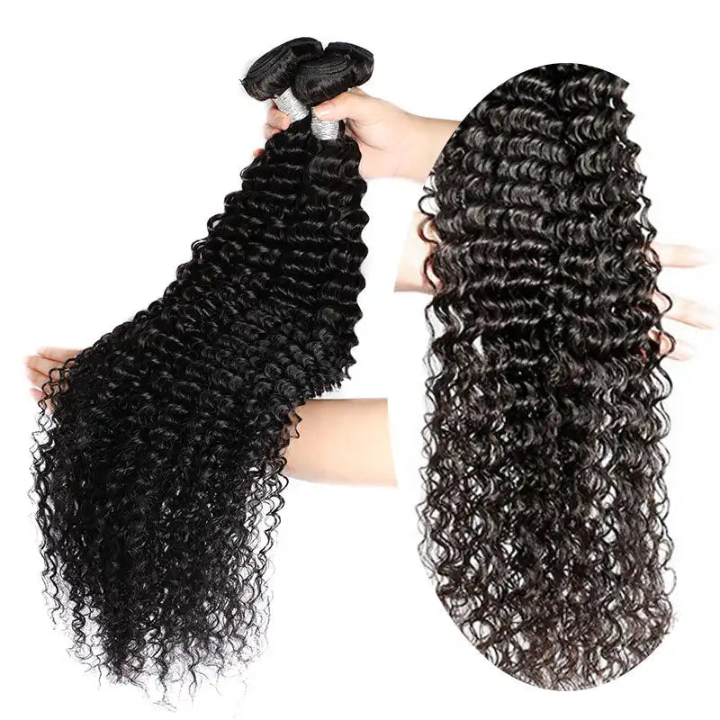 LavishBeauty Deep Wave Brazilian Hair mit Transparentem Lace Frontal