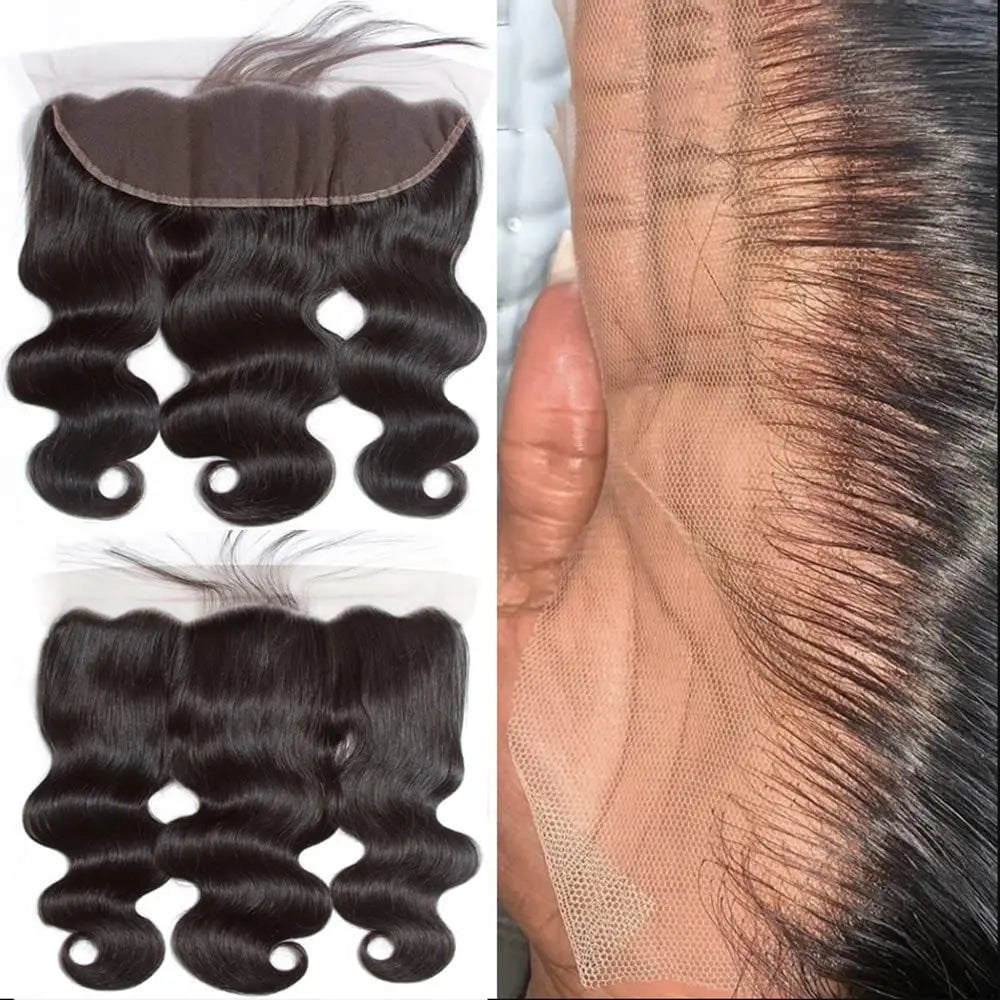 LavishBeauty Brazilian Body Wave Virgin Hair Bundles mit 13x4 HD Lace Frontal