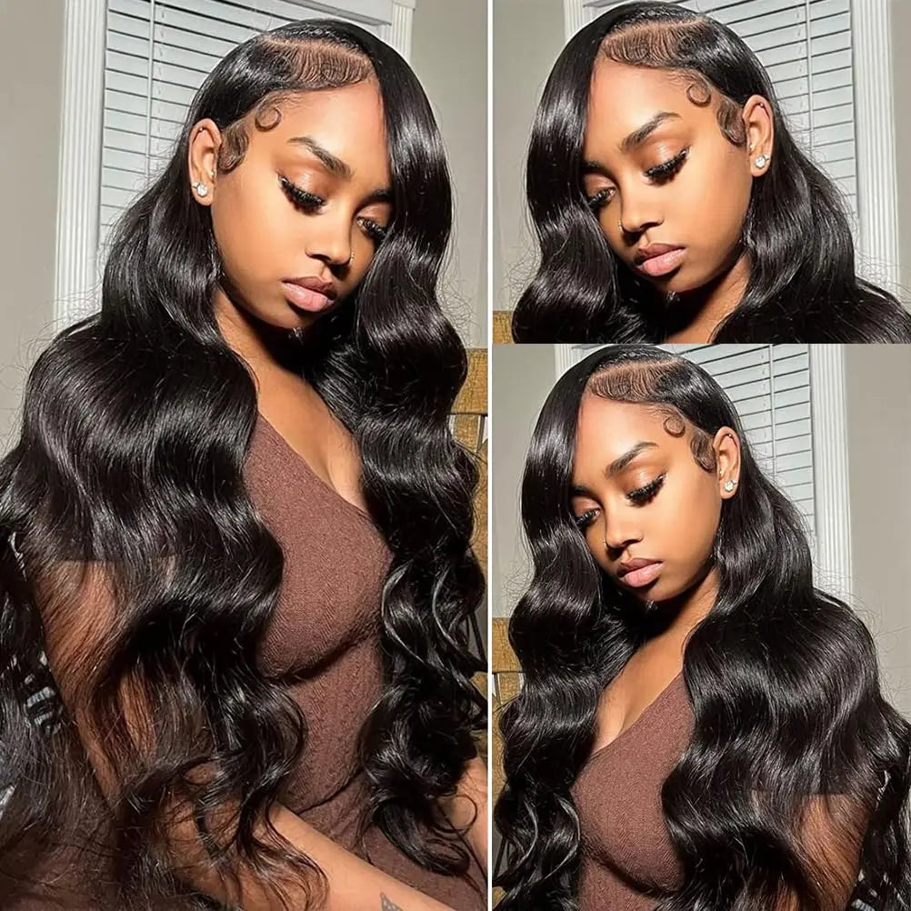 Glamouröse Body Wave Lace Front Perücken aus Echthaar für Frauen