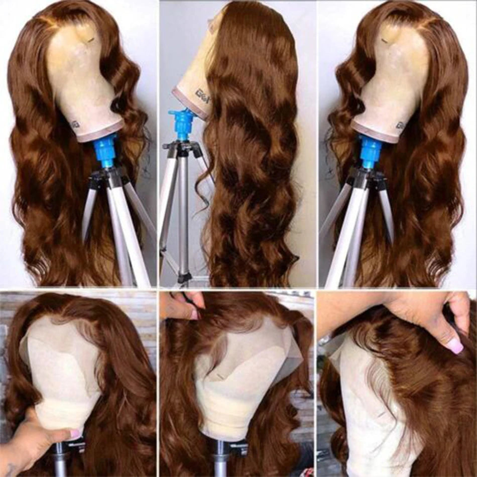 Hair Beauty: Luxuriöse 13x4 HD Lace Front Perücken - Brazilian Virgin Lace Wig #4 Dunkelbraun