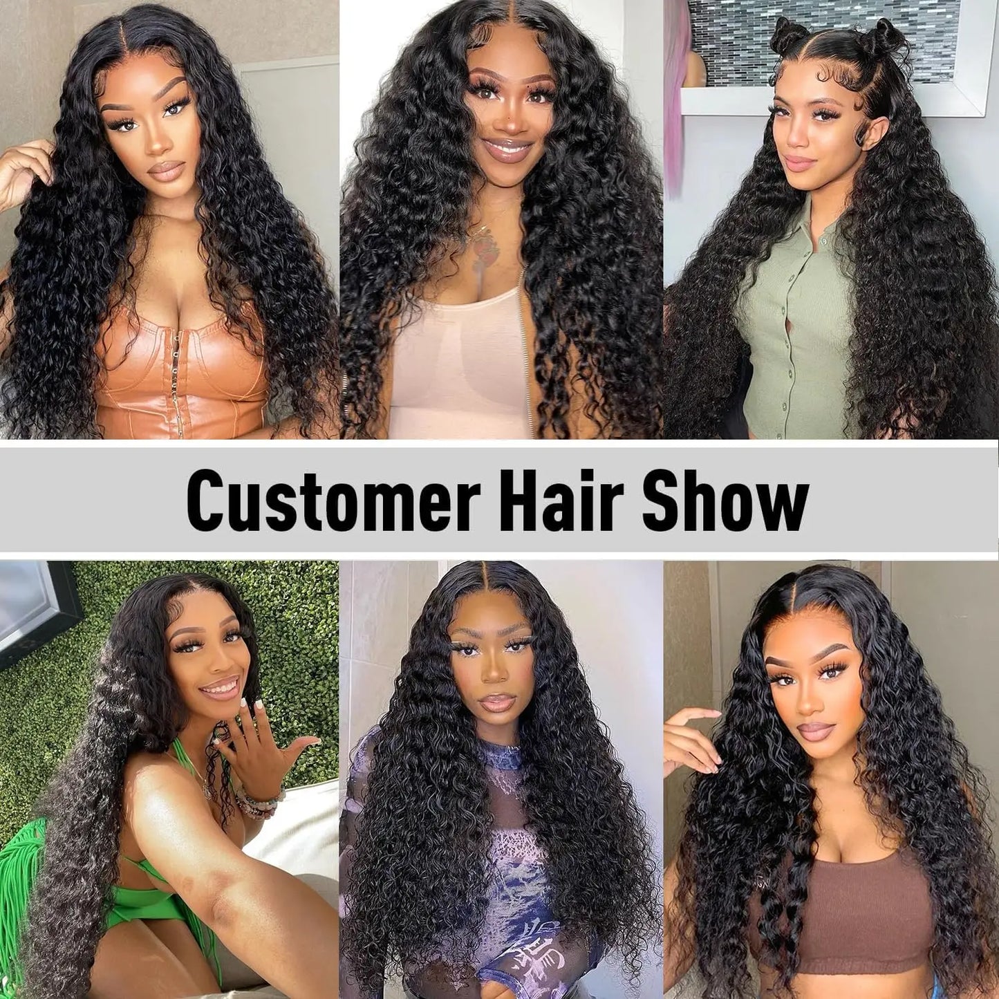 LavishBeauty Deep Wave Brazilian Hair mit Transparentem Lace Frontal