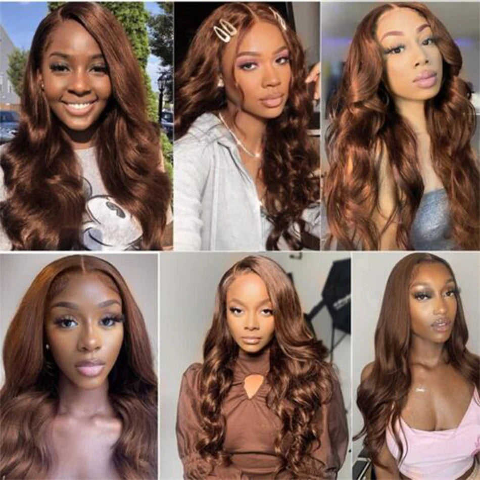 Hair Beauty: Luxuriöse 13x4 HD Lace Front Perücken - Brazilian Virgin Lace Wig #4 Dunkelbraun