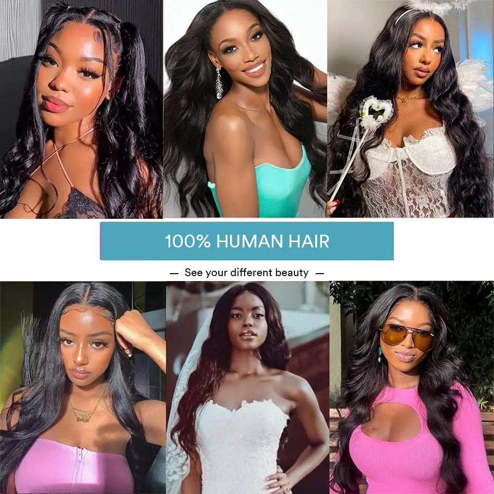 LavishBeauty Brazilian Body Wave Bundles mit HD Transparent Lace Frontal