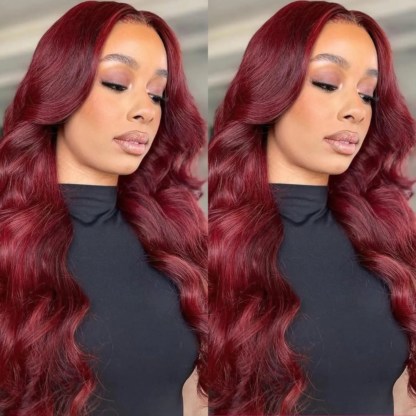 Feurige Schönheit: 99j Body Wave Burgundy Lace Front Perücken Echthaar