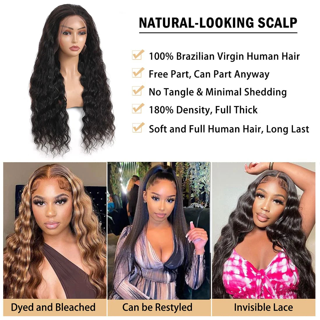 Verwandeln Sie Ihr Aussehen mit dem Xbeauty Loose Wave Lace Front Echthaarperücke 13x4 HD Transparent 180% Dichte in Loose Deep Wave Human Hair Pre Plucked mit Baby Hair