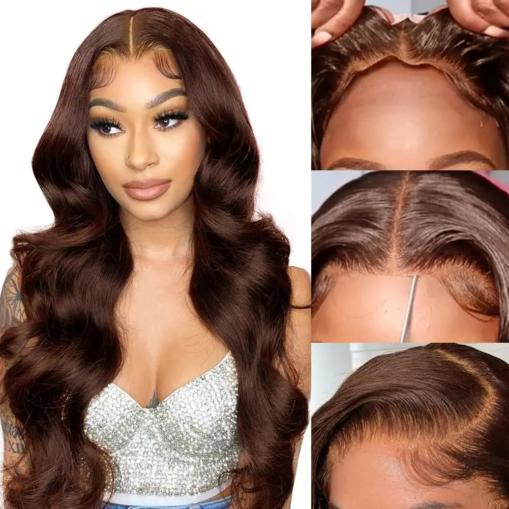 Boucles glamour : perruques Body Wave 13x4 HD Lace Front cheveux humains pour femmes noires