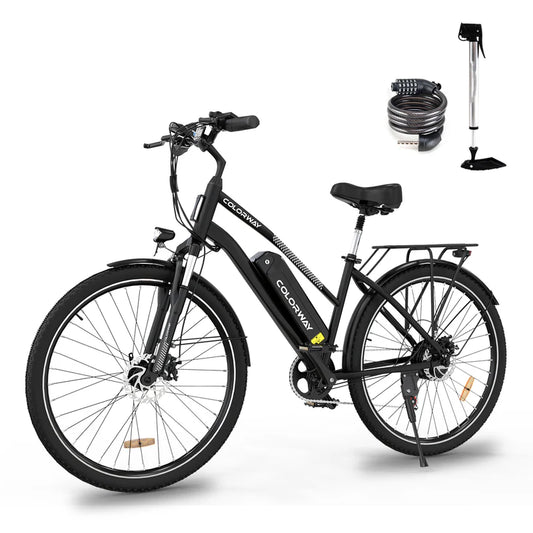 Colorway BK27 E-Bike in Schwarz mit leistungsstarkem Motor und großer 36V 15Ah Batterie