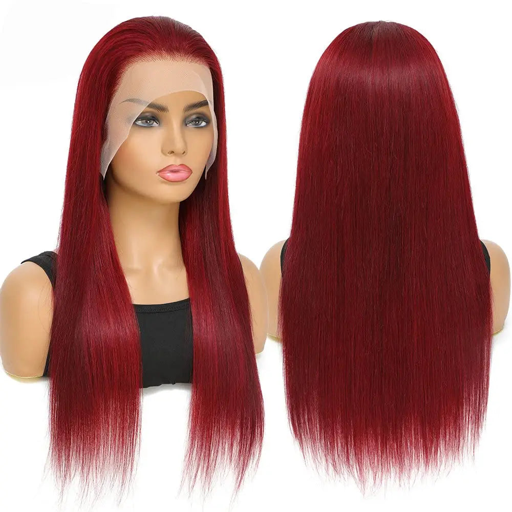 Sinnhafter 99J Burgundy Lace Front Echthaarperücke für Frauen