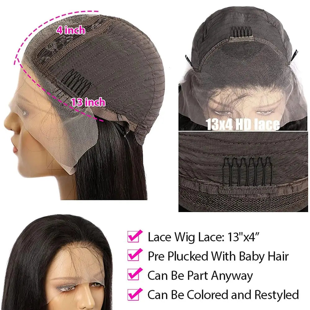 Glamouröse Naturhaar Lace Front Perücke | Luxuriöse Brazilian Virgin Human Hair Wig