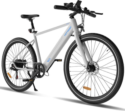 HITWAY BK19 E-Bike in Silber mit 700c Rädern und 250W Motor