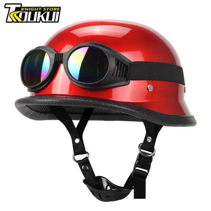 New Motorcycle Helmet Retro DOT Approved Moto Helmet German Vintage Half Helmet Casco Moto Equipment Cycling Helmet