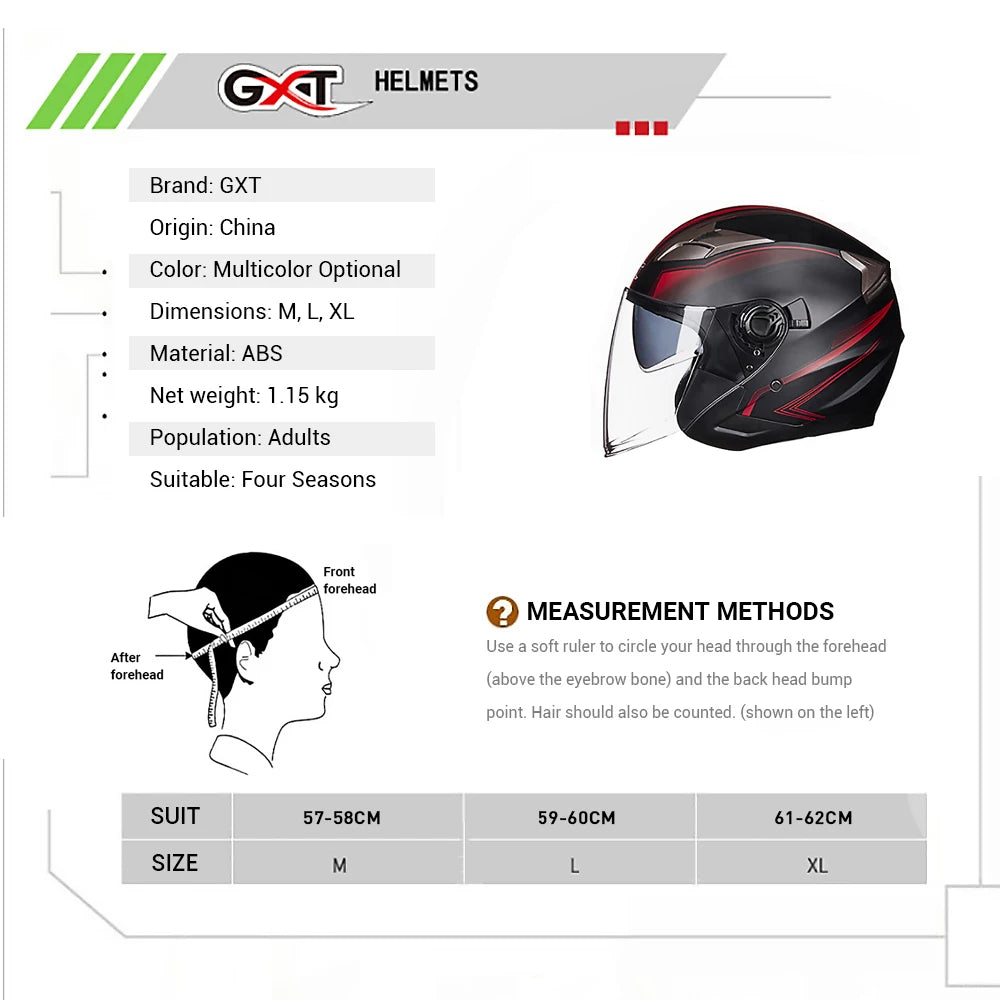 LavishApe Halbgesichts-Motorradhelm – Größentabelle und Messanleitung