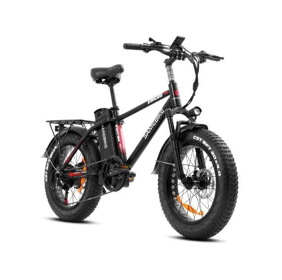 Samebike XWC05 48V 750W Elektrofahrrad in Schwarz Rot - Seitenansicht